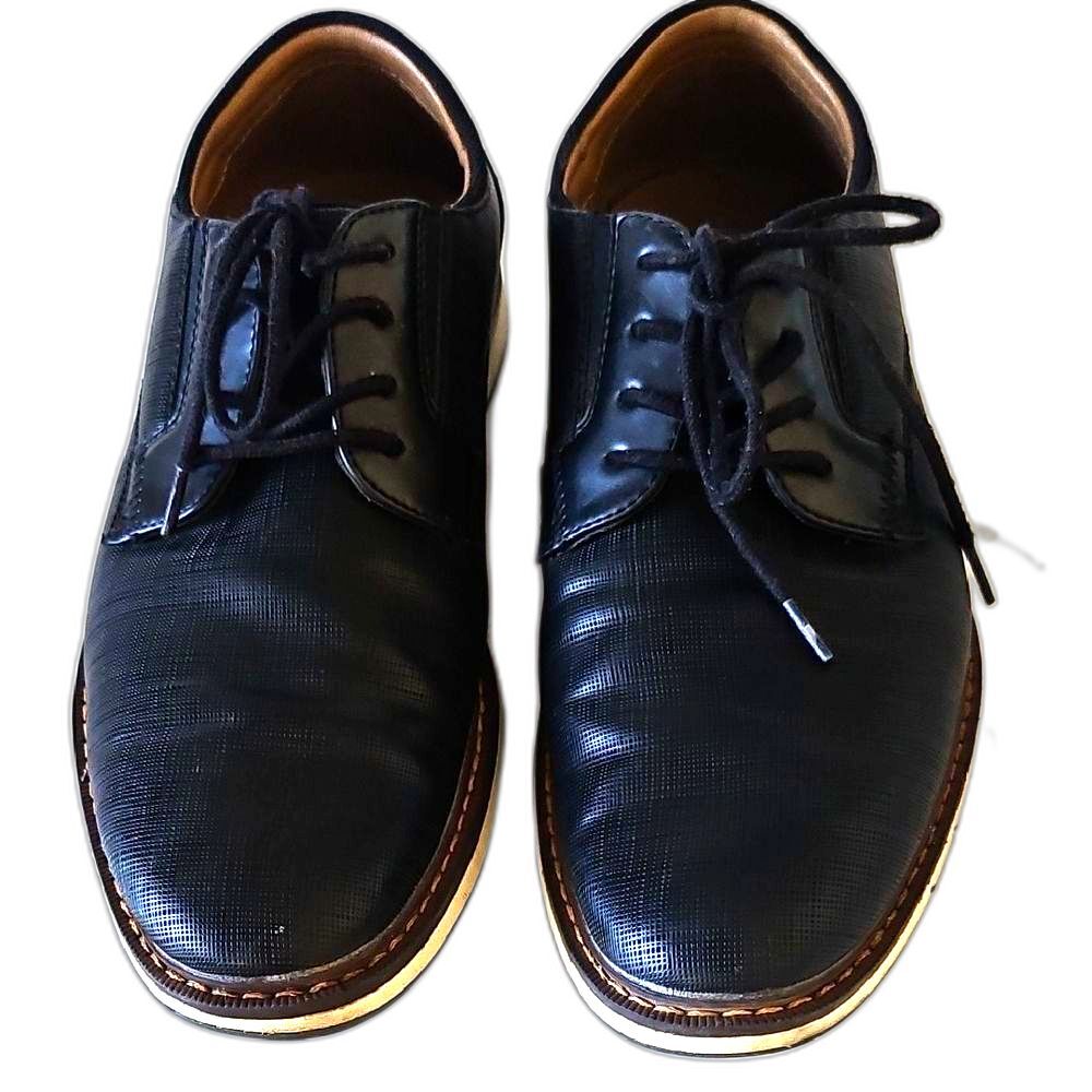 Parker & Sky Black Leather Oxford Dress Shoes Size 8 - Picture 6 of 7